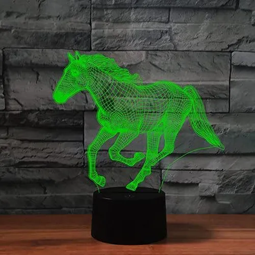 Lámpara Led 3d Caballo Con Control Remoto 16 Colores - Regal