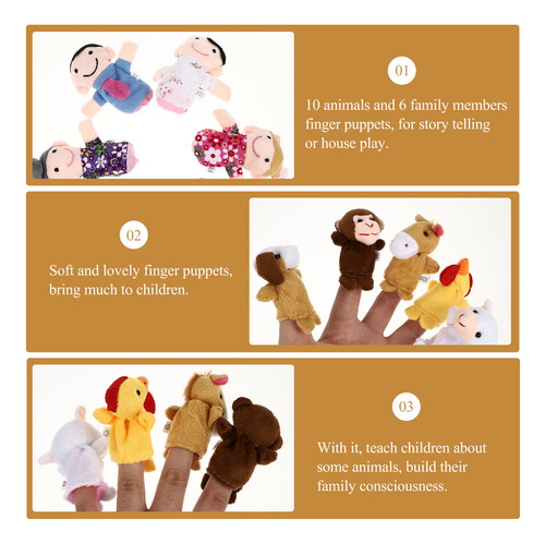18 Juguetes Educativos Finger Puppets Story Time Finger Pupp