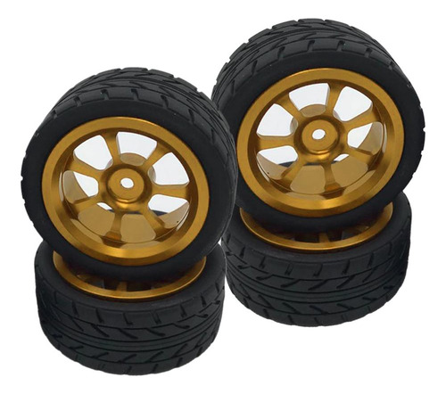 4 Piezas De Neumáticos Upograde Para Wltoys 144001 Dorado