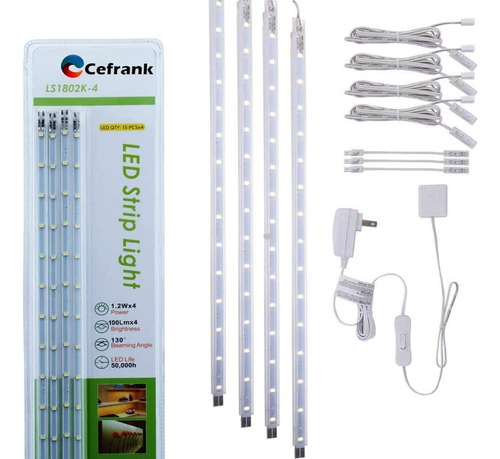 Juego De 4 Barras De Luz Led Para Vitrina 40 [u]