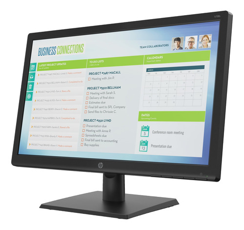 Imagem 3 de 4 de Monitor HP V19B led 18.5 " preto 100V/240V