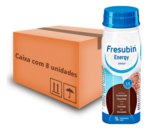 Fresubin Energy Drink 200ml - Chocolate - Kit Com 8