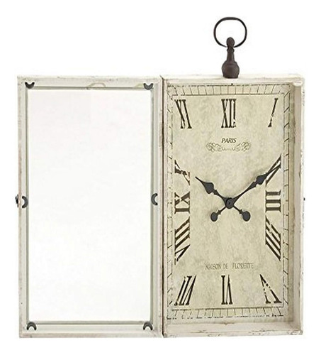 Reloj De Pared Rectangular New Deco 79 De Madera, 20 X 5 X 3