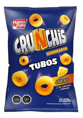 Snack Crunchis Tubos Queso Marco Polo 220g