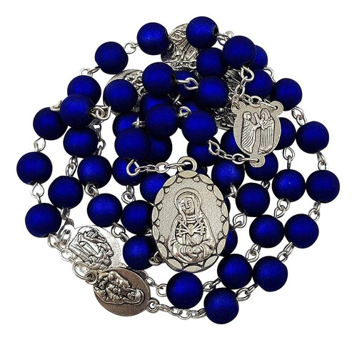 Talisman4u Seven Sorrows Of Mary Rosary Chaplet Deep Blue Ac