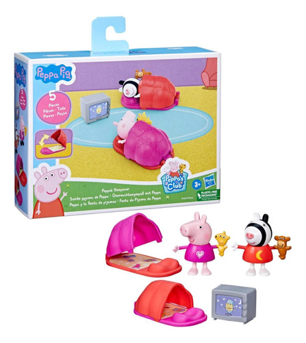 Playset Set Peppa Pig 1 Figura Fiesta Pijamas Carrito Helado