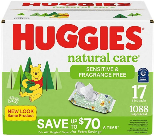 Imagen 4 de 5 de Toallitas Huggies Para Bebé Piel Sensible Sin Frag 1088und.