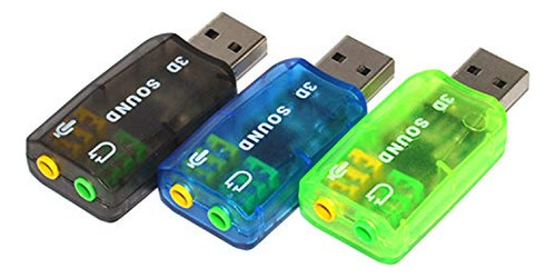 Adaptador De Sonido Usb Ouou (paquete De 3), Audífonos Y M