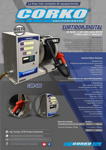 Surtidor Combustible, Gas Oil, 12volts C/ Enrollador