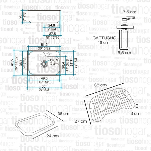 Bacha Cocina Johnson Luxor Mini Si55a +accesorio Sin Interes