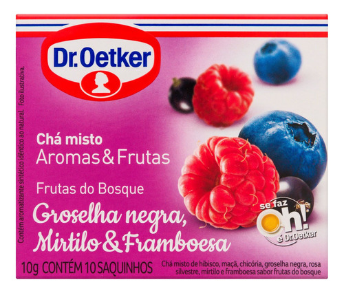 Chá Frutas do Bosque Dr. Oetker Aromas & Frutas Caixa 10g 10 Unidades