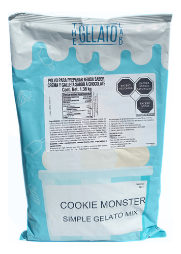 Base Para Frappe Y Helado Cookie Monster Frozen Bean 1.36 Kg
