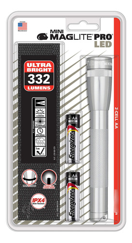Linterna Led Maglite Mini Mag Aa 332 Lúmenes Plata