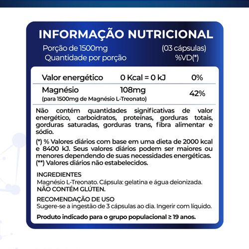 Imagem 4 de 4 de Magnésio L-treonato Puro Neuro Brain 90cps Fitoprime