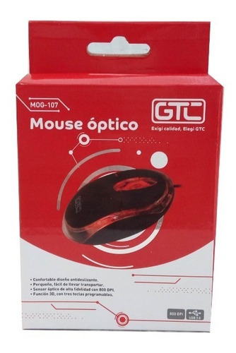 Imagen 6 de 6 de Mouse Gtc Mog-107 Negro