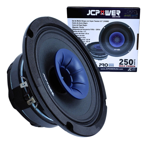 Medio Rango 6.5 PuLG 25w Max 4 Ohms Jc Power Jc65md Color Negro