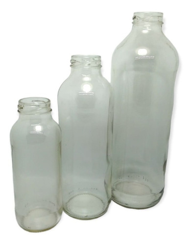 Imagen 5 de 10 de Frasco Vidrio Botella Jugo 250 Cc Boca Ancha T/metal Pack X5