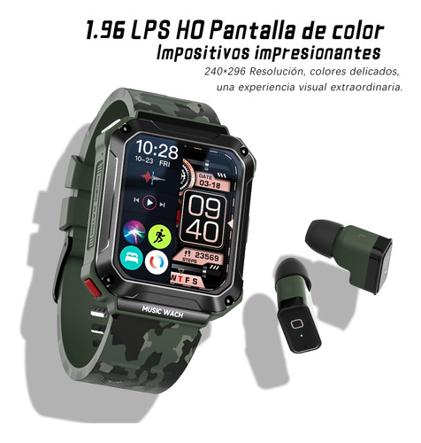Smartwatch Reloj Inteligente Bluetooth Con Auriculare 1.96