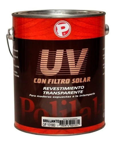 Barniz Para Madera Con Uv Polilak Brillante O Semi Mate 1 Lt