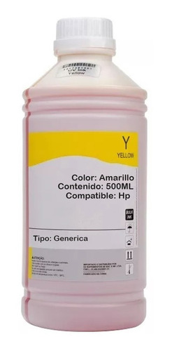 Medio Litro Tinta Recargar O Rellenar Sistema Compatible Hp