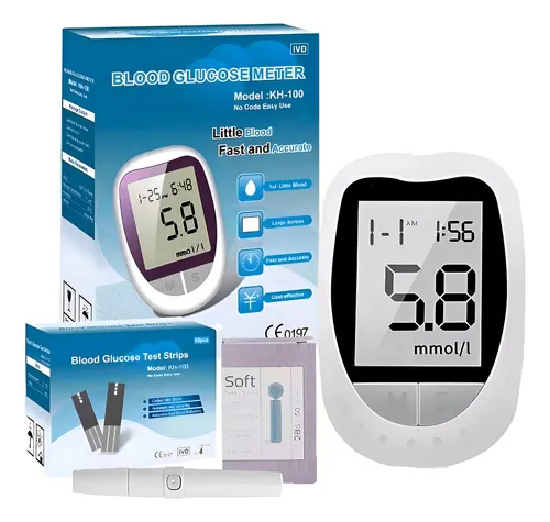 Glucometro Digital Medidor De Glucosa Con 50 Tiras Y 50 Lancetas Sacre Solutions