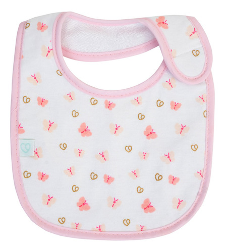 Set 2 Baberos De Algodón Impermeables Rosados Para Bebé