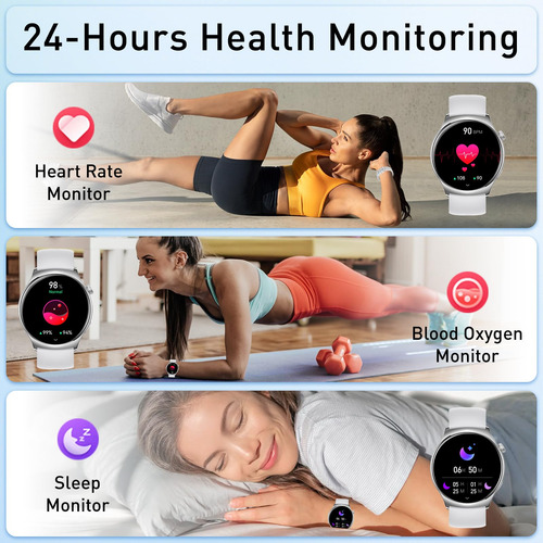 Reloj Inteligente Para Hombres Y Mujeres, Relojes Inteligentes Amoled De 1.4 Pulgadas Con Llamada Bluetooth, Seguimiento De Fitness Con Monitor De Sue