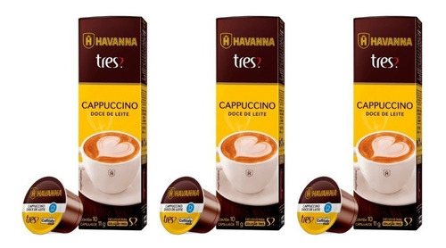 Kit 30 Cápsula 3 Corações Cappuccino Doce De Leite Havanna