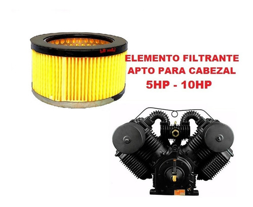 Imagen 1 de 2 de Elemento Filtrante Filtro Aire Para Compresor De Aire 5-10hp