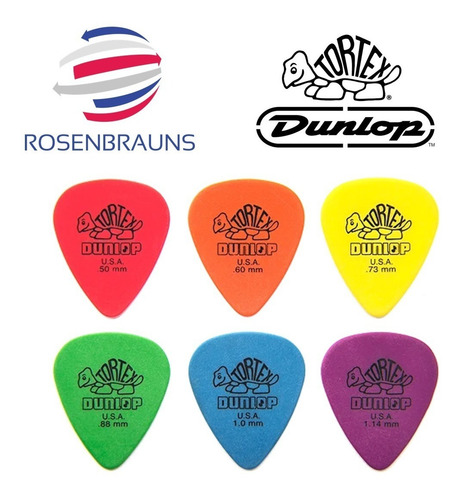 Imagen 3 de 3 de Pack 12 Uñetas Jim Dunlop 0.88 Mm Tortex Std - Genuinas!