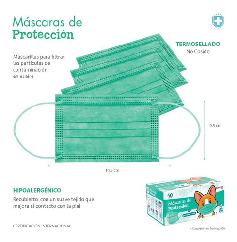 Imagen 5 de 9 de Cubrebocas Tricapa De Niños Tapabocas Termosellado Infantil