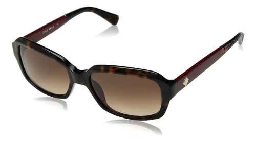 Cole Haan Gafas De Sol Rectangulares Ch Para Mujer, Tortuga.