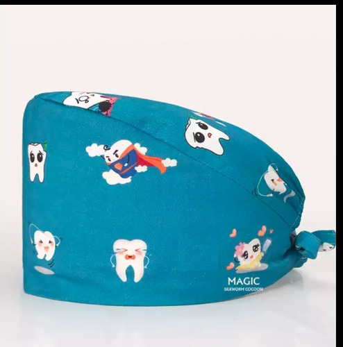 Cofia Clínica Gorro Quirúrgico Diseños  Dentist Celeste G105