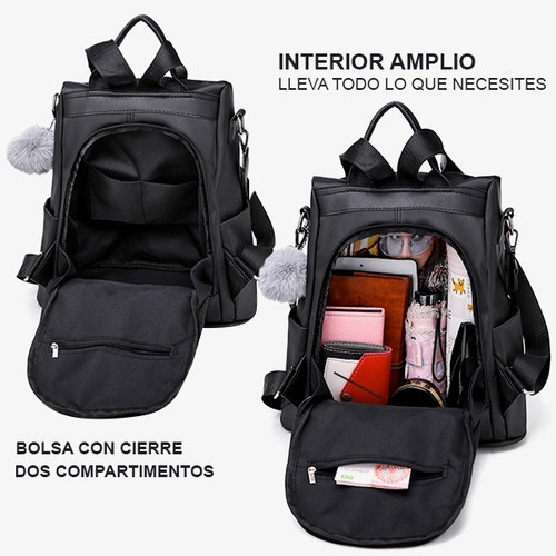 Imagen 3 de 7 de Bolsa Mochila Dama Multifuncional Antirrobo Elegante Tow