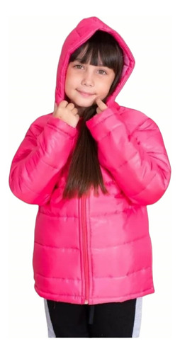 Campera Nena Inflada Abrigada Termica Invierno Fucsia