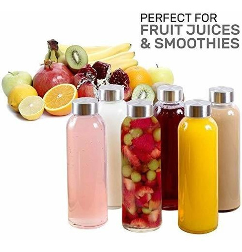 Botellas De Agua Brieftons De Vidrio Borosilicato Con Tapas: