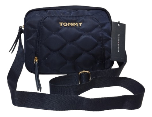 Crossbody, Morral Tommy Hilfiger Mujer Azul Oscuro Lisa Oro Azul Oscuro