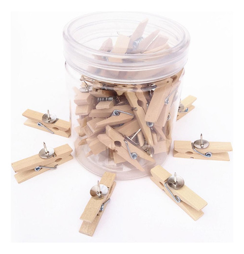 Clips De Madera Para Manualidades De Papel Para 50 Pcs