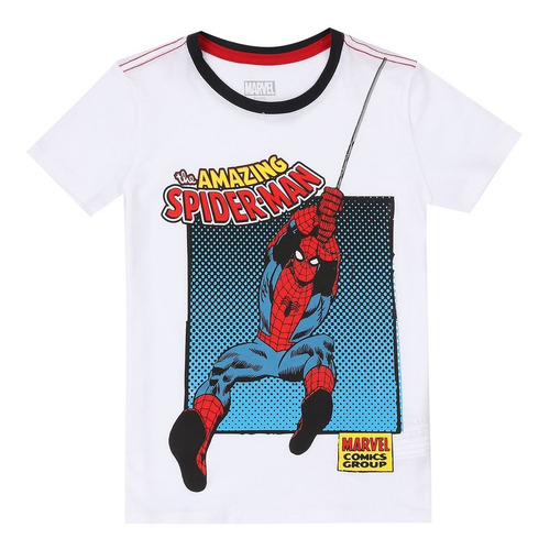 Pijama 2 Piezas Camiseta Y Pantaloneta Niño Blanco Marvel