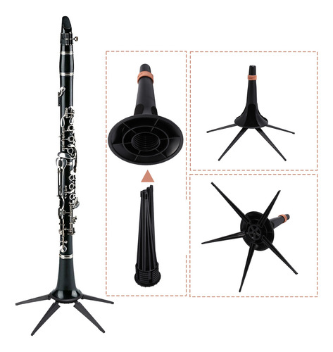 Soporte Para Clarinete, 5 Patas, Metal, Soporte Portátil Par