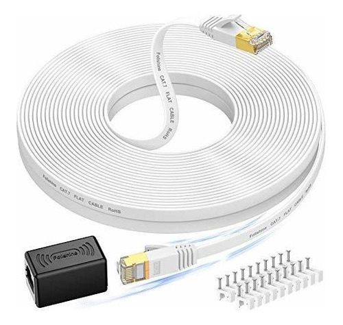 Cable Ethernet Cat 7 De 50 Pies, Cable Plano De Internet-for