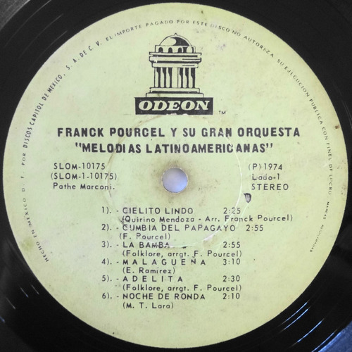 Franck Pourcel Y Su Gran Orquesta Melodías Latinoamericanas