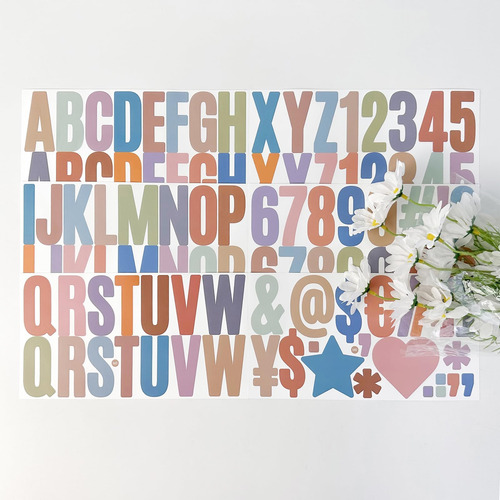 24 Hojas Alfabéticamente Pegatizas 396 Pcs Boho Autoadhesivo