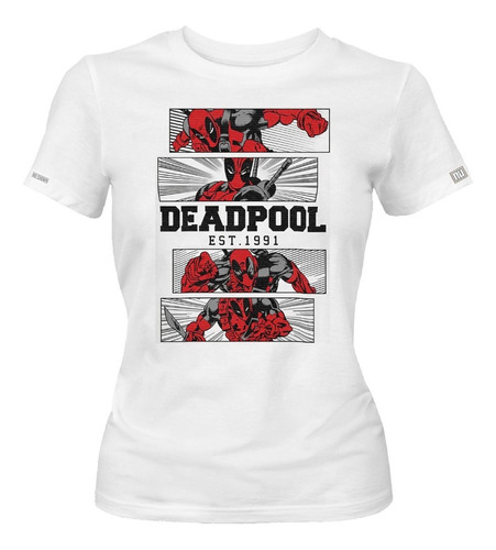 Camiseta Deadpool Dead Pool Comic Superheroe Dama Mujer Idk