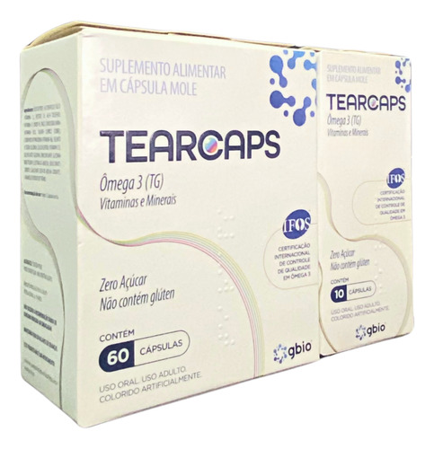 Tearcaps Fonte De Omega 3 Vitaminas E Minerais Gbio Olhos