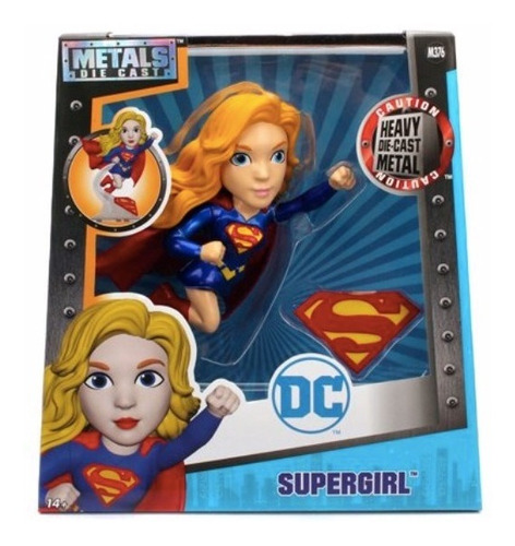 Imagen 2 de 4 de Juguete Metálico Supergirl Superman Dc Comics Figura Accion