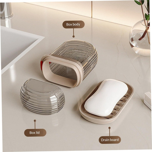 2 Pcs Jabonera Viaje,contenedor Jabón Portátil Transparente