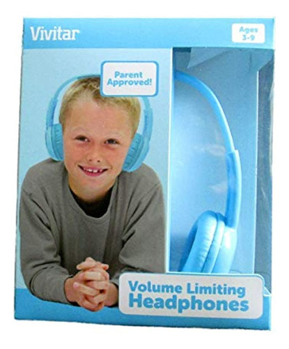 Vivitar Vblu Kids Safe Auriculares Con Control De Volumen, Color Blue