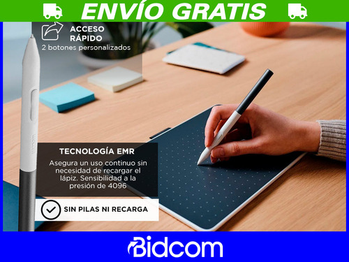 Tableta Wacom Intuos Ctc6110wlw0a Lápiz Bluetooth 18x20cm