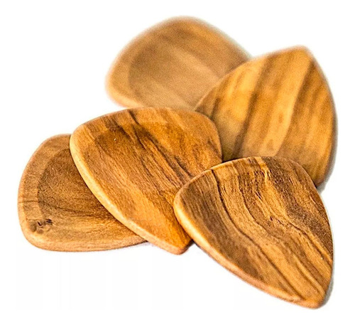 Una Pieza Púa O Plumilla De Madera Sólida Para Guitarra Bajo Color Natural